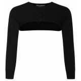 Dolce & Gabbana - Black Stretch Design Cropped Cardigan - Dolce & Gabbana Exclusive Luxury Collection