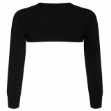 Dolce & Gabbana - Black Stretch Design Cropped Cardigan - Dolce & Gabbana Exclusive Luxury Collection