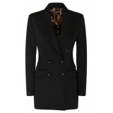 Dolce & Gabbana - Blazer Su Misura in Jersey di Viscosa Elasticizzato Nero - Dolce & Gabbana Exclusive Luxury Collection