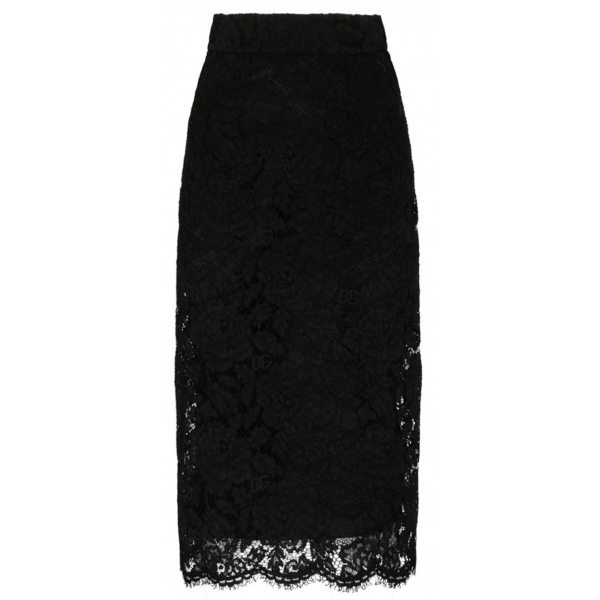 Dolce & Gabbana - Black Stretch Silk Midi Skirt - Dolce & Gabbana Exclusive Luxury Collection