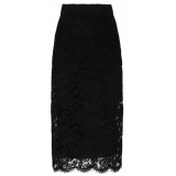 Dolce & Gabbana - Black Stretch Silk Midi Skirt - Dolce & Gabbana Exclusive Luxury Collection