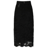 Dolce & Gabbana - Black Stretch Silk Midi Skirt - Dolce & Gabbana Exclusive Luxury Collection