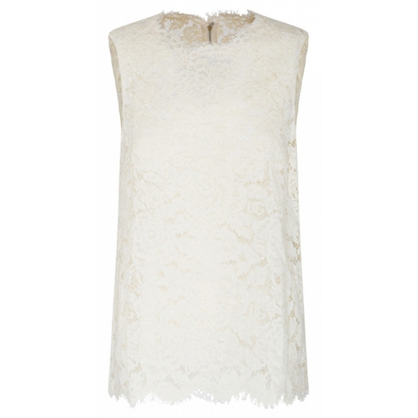 Dolce & Gabbana - White Semi Sheer Construction Top - Dolce & Gabbana Exclusive Luxury Collection