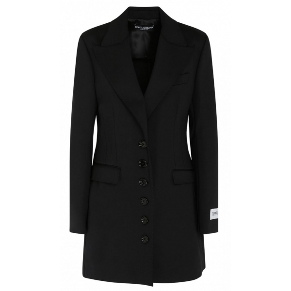 Dolce & Gabbana - Blazer su Misura in Jersey Elasticizzato Nero - Dolce & Gabbana Exclusive Luxury Collection