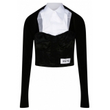 Dolce & Gabbana - Black and White Cotton Bustier Shirt - Dolce & Gabbana Exclusive Luxury Collection