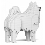 Jekca - Samoyed 01 - Big - Lego - Scultura - Costruzione - 4D - Animali di Mattoncini - Toys