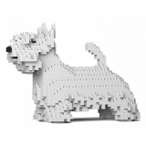 Jekca - Scottish Terrier 01-M02 - Big - Lego - Scultura - Costruzione - 4D - Animali di Mattoncini - Toys