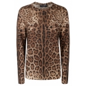 Dolce & Gabbana - Animalier Brown Cashmere Sweater - Dolce & Gabbana Exclusive Luxury Collection