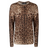 Dolce & Gabbana - Animalier Brown Cashmere Sweater - Dolce & Gabbana Exclusive Luxury Collection