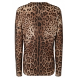 Dolce & Gabbana - Animalier Brown Cashmere Sweater - Dolce & Gabbana Exclusive Luxury Collection