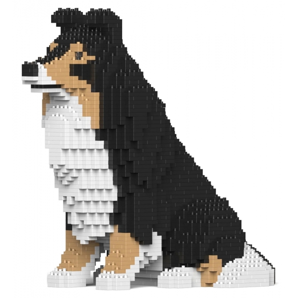 Jekca - Shetland Sheepdog 03-M02 - Big - Lego - Sculpture - Construction - 4D - Brick Animals - Toys