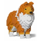 Jekca - Shetland Sheepdog 01-S13 - Big - Lego - Sculpture - Construction - 4D - Brick Animals - Toys