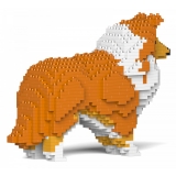 Jekca - Shetland Sheepdog 01-S13 - Big - Lego - Sculpture - Construction - 4D - Brick Animals - Toys