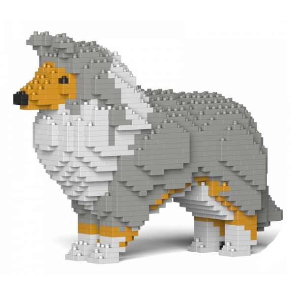 Jekca - Shetland Sheepdog 01-M01 - Big - Lego - Sculpture - Construction - 4D - Brick Animals - Toys