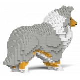 Jekca - Shetland Sheepdog 01-M01 - Big - Lego - Sculpture - Construction - 4D - Brick Animals - Toys