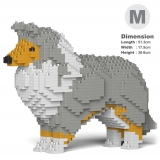 Jekca - Shetland Sheepdog 01-M01 - Big - Lego - Sculpture - Construction - 4D - Brick Animals - Toys