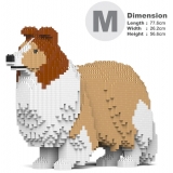 Jekca - Shetland Sheepdog 02-M01 - Big - Lego - Sculpture - Construction - 4D - Brick Animals - Toys