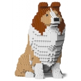 Jekca - Shetland Sheepdog 03-M01 - Big - Lego - Sculpture - Construction - 4D - Brick Animals - Toys