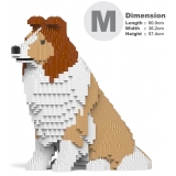 Jekca - Shetland Sheepdog 03-M01 - Big - Lego - Sculpture - Construction - 4D - Brick Animals - Toys