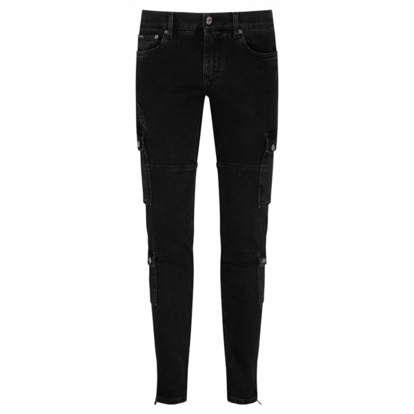 Dolce & Gabbana - Black Stretch Cotton Cargo Jeans - Dolce & Gabbana Exclusive Luxury Collection