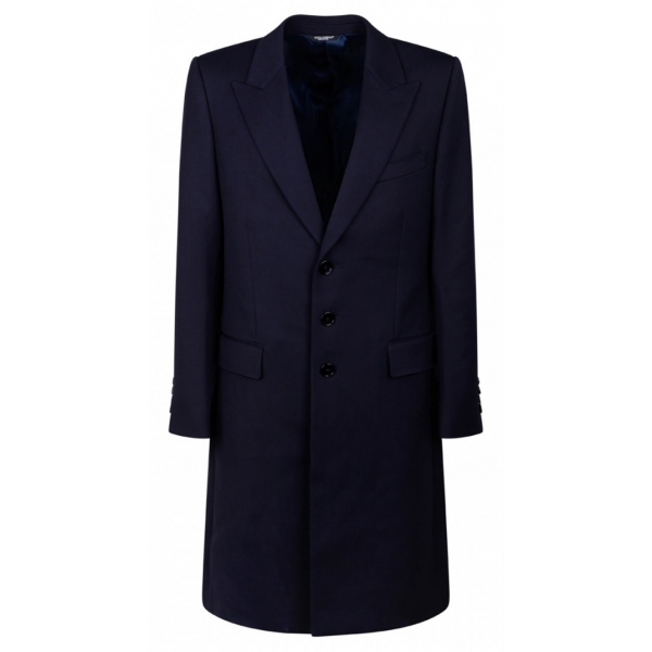 Dolce & Gabbana - Blue Single Breasted Coat - Dolce & Gabbana Exclusive Luxury Collection