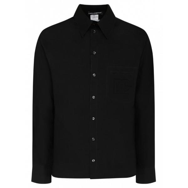 Dolce & Gabbana - Black Cotton Martini Shirt - Dolce & Gabbana Exclusive Luxury Collection