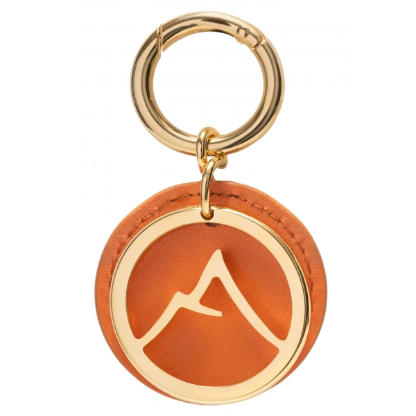 Avvenice - Premium Leather Pendant - Orange - Keychain - Handmade in Italy - Exclusive Luxury Collection