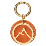 Avvenice - Premium Leather Pendant - Orange - Keychain - Handmade in Italy - Exclusive Luxury Collection