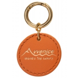 Avvenice - Ciondolo in Pelle Premium - Arancione - Portachiavi - Handmade in Italy - Exclusive Luxury Collection