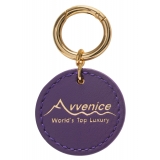 Avvenice - Ciondolo in Pelle Premium - Viola - Portachiavi - Handmade in Italy - Exclusive Luxury Collection