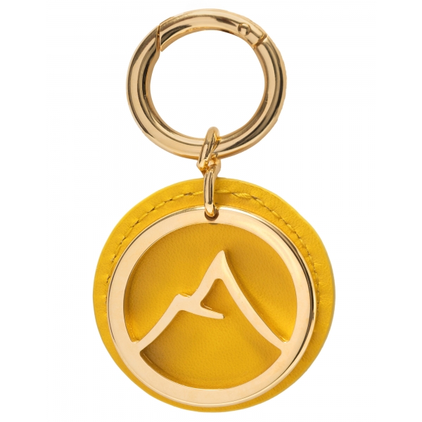 Avvenice - Premium Leather Pendant - Yellow - Keychain - Handmade in Italy - Exclusive Luxury Collection