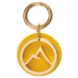 Avvenice - Premium Leather Pendant - Yellow - Keychain - Handmade in Italy - Exclusive Luxury Collection