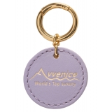 Avvenice - Premium Leather Pendant - Lilac - Keychain - Handmade in Italy - Exclusive Luxury Collection