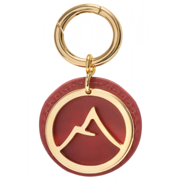 Avvenice - Premium Leather Pendant - Red - Keychain - Handmade in Italy - Exclusive Luxury Collection