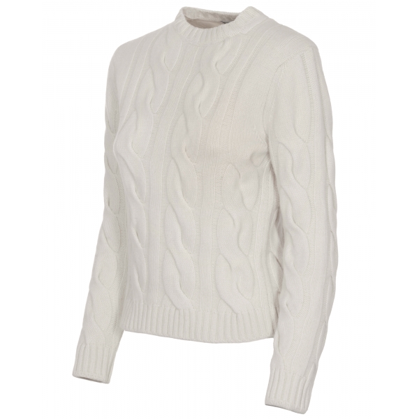 Avvenice - Heaven - Woman Loro Piana Cashmere Sweater - White - Knitwear - Luxury Exclusive Collection