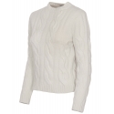 Avvenice - Heaven - Woman Loro Piana Cashmere Sweater - White - Knitwear - Luxury Exclusive Collection