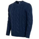 Avvenice - Heaven - Maglione Uomo in Cashmere Loro Piana - Blu - Maglieria - Luxury Exclusive Collection