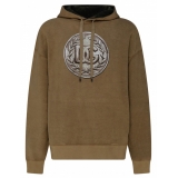 Dolce & Gabbana - Sand Brown Cotton Logo Print Hoodie - Dolce & Gabbana Exclusive Luxury Collection