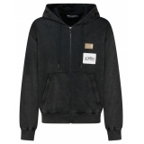 Dolce & Gabbana - Black and Multicolour Cotton Logo Patch Sweatshirt - Dolce & Gabbana Exclusive Luxury Collection