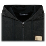 Dolce & Gabbana - Black and Multicolour Cotton Logo Patch Sweatshirt - Dolce & Gabbana Exclusive Luxury Collection