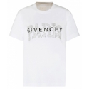 Givenchy - T-Shirt con Stampa Logo Strass Cotone Bianco - Givenchy Exclusive Luxury Collection