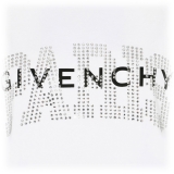 Givenchy - T-Shirt con Stampa Logo Strass Cotone Bianco - Givenchy Exclusive Luxury Collection