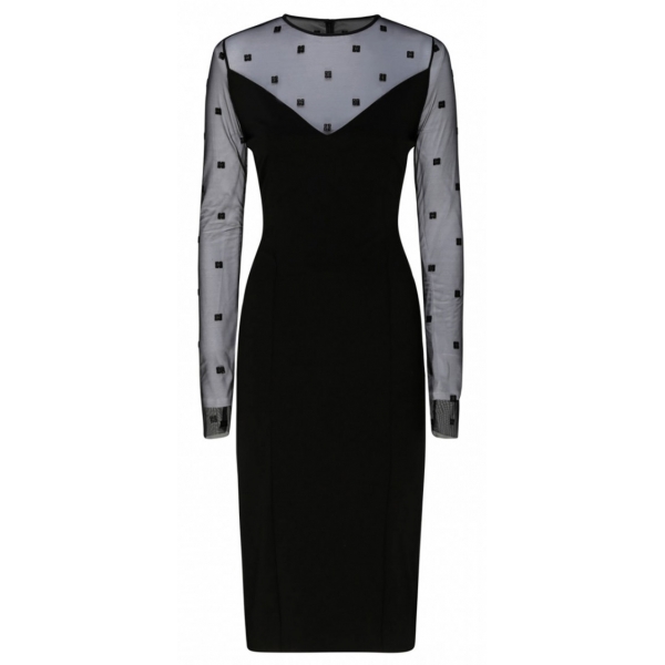 Givenchy - Abito Midi Nero a Maniche Lunghe - Givenchy Exclusive Luxury Collection