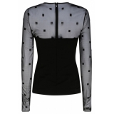 Givenchy - Black Milano Stitch Top with 4G Tulle - Givenchy Exclusive Luxury Collection