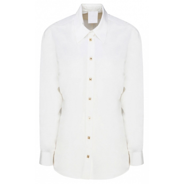 Givenchy - White Silk Rhinestones Detail Shirt - Givenchy Exclusive Luxury Collection