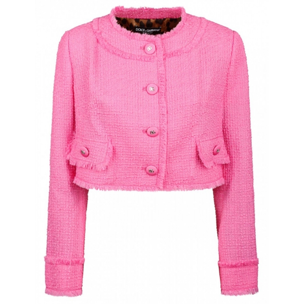 Dolce & Gabbana - Pink Short Raschel Tweed Jacket - Dolce & Gabbana Exclusive Luxury Collection