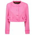 Dolce & Gabbana - Pink Short Raschel Tweed Jacket - Dolce & Gabbana Exclusive Luxury Collection