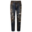 Dolce & Gabbana - Black Cotton Bleached Effect Jeans - Dolce & Gabbana Exclusive Luxury Collection