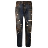 Dolce & Gabbana - Black Cotton Bleached Effect Jeans - Dolce & Gabbana Exclusive Luxury Collection