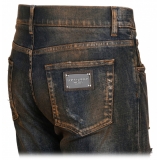 Dolce & Gabbana - Black Cotton Bleached Effect Jeans - Dolce & Gabbana Exclusive Luxury Collection